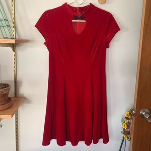 Spin Doctor red velvet dress